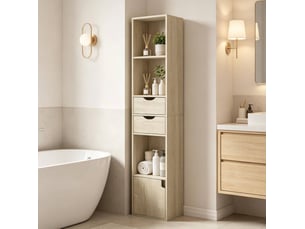 Bibliotheque coloris  bois clair  <strong>DESMIU</strong> <strong></strong> - 24 cm x 157.5 cm