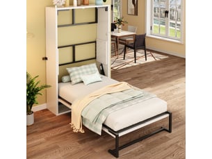 Lit escamotable 90x200 cm <strong>MODFU</strong> <strong></strong> coloris blanc