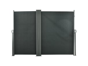 Cloison de jardin réglable et résistante aux uv avec poignée, en métal et polyester 180 gm², 600 x 180 cm, grise