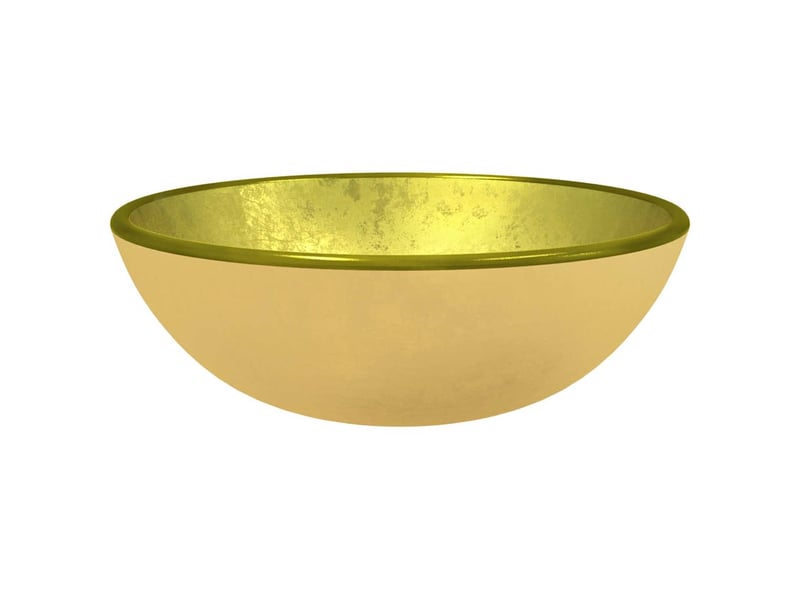  Lavabo de salle de bain, vasque à poser verre trempé 35x12 cm doré cf65687  - Conforama A
