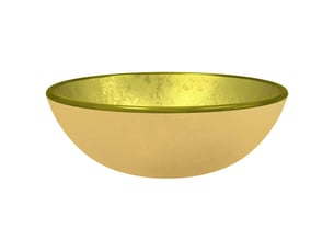 Lavabo de salle de bain, vasque à poser verre trempé 35x12 cm doré cf65687