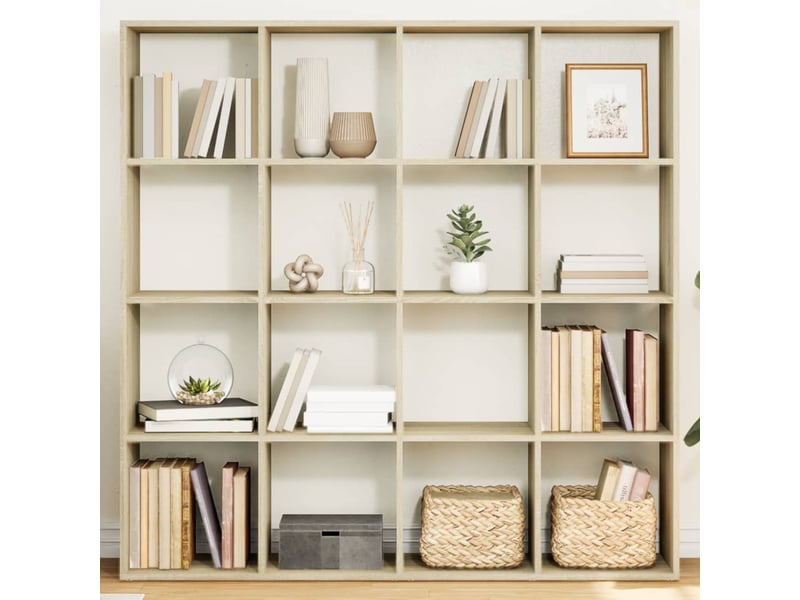  Bibliothèque, meuble de rangement salon chêne sonoma 137,5x29x137,5 cm bois d'ingénierie  - Conforama B