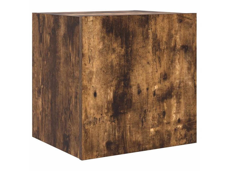  Meuble tv - banc tv - meuble de rangement mural avec lumières led chêne fumé 40,5x35x40 cm  - Conforama C