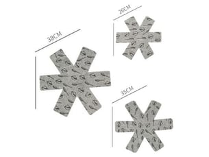 Un ensemble de 15 protège-ustensiles de cuisine en silicone gris à motifs d'étoiles, séparateurs antidérapants, protège-ustensiles et séparateurs