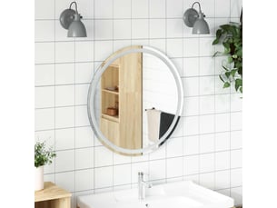 Miroir de salle de bain, miroir de toilette led transparent ø 70 cm verre trempé cf62639