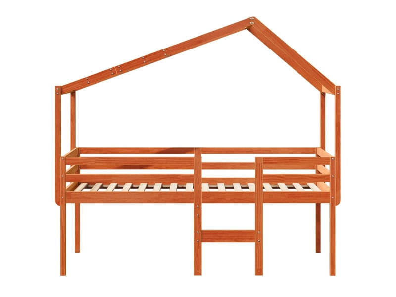  Lit simple- lit adulte -  lit haut sans matelas  marron 80x200 cm bois de pin massif  - Conforama C