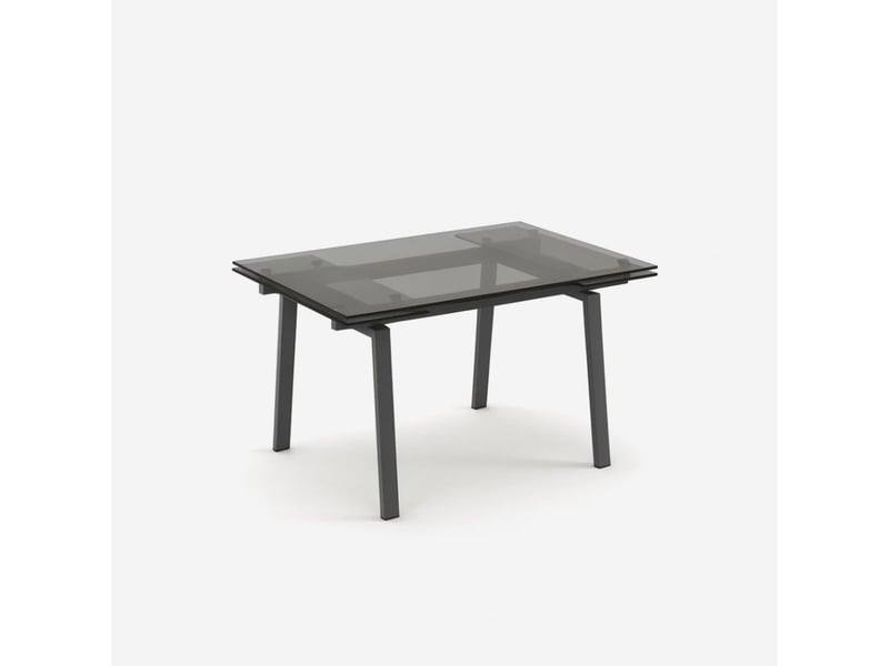 Table extensible en verre trempé 140200x80 jackson - gris - Conforama A