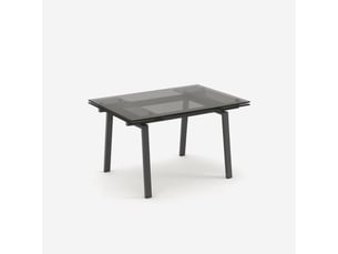 Table extensible en verre trempé 140200x80 jackson - gris