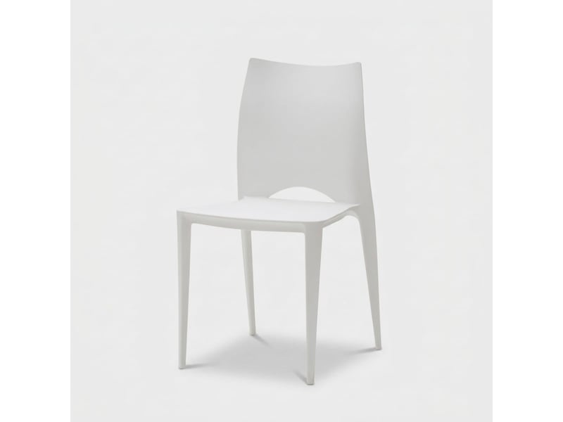  Lot de 4 chaises empilables en polypropylène lione - blanc  - Conforama C