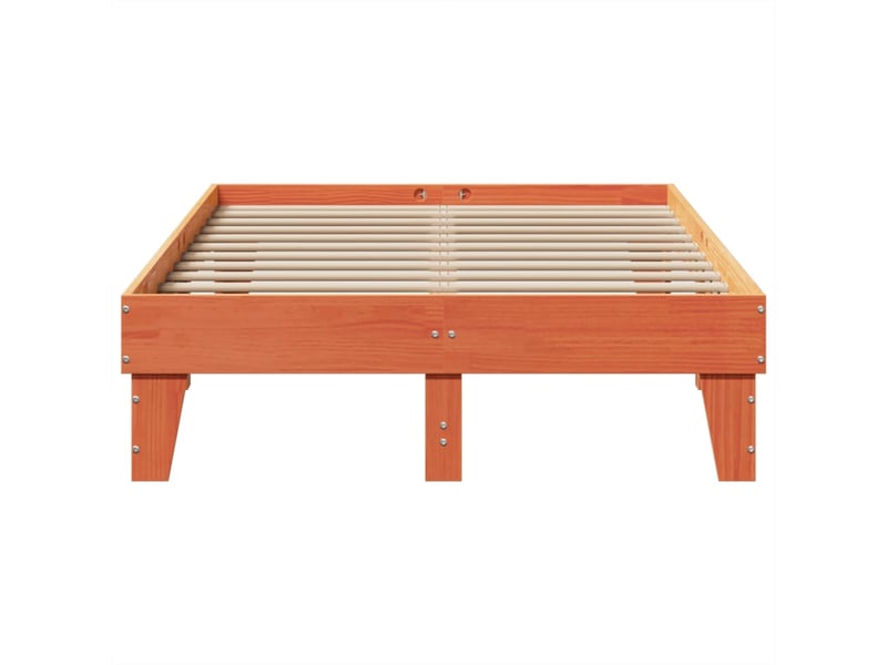  Lit double- lit adulte -  cadre de lit sans matelas  marron 120x200cm bois pin massif  - Conforama C