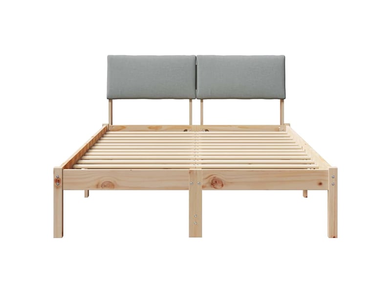  Lit double- lit adulte -  cadre de lit avec tête de lit marron et gris clair 120 x 190 cm  - Conforama D