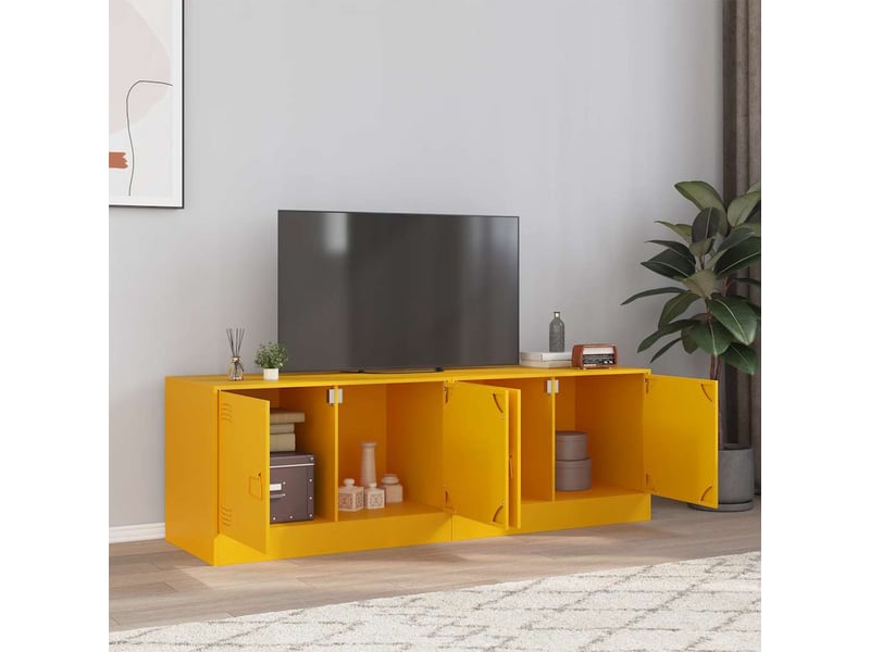  Meubles tv - banc tv - meuble de rangement 2 pcs jaune moutarde 67x39x44 cm acier  - Conforama B