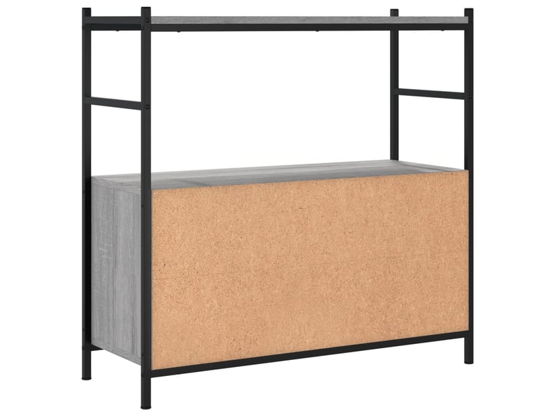  Bibliothèque, meuble de rangement salon sonoma gris 80x30x78,5 cm bois d'ingénierie et fer  - Conforama D