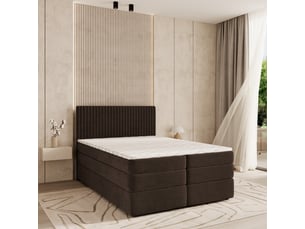 Lit avec rangement 180x200 cm <strong>MASSENO</strong>  <strong></strong> coloris marron