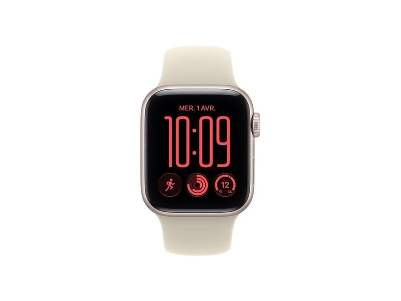 Montre connectee gps cellular 40mm aluminium starlight avec bracelet sand sport sm MJLC4ZRA - Conforama B