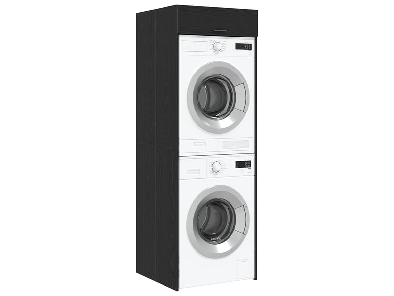  Armoire pour machine à laver chêne noir 67,5x68x200 cm  - Conforama C