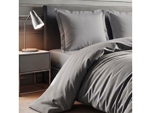 Parure housse de couette 260x240cm + 2 taies 100% coton gris silver - vitalia