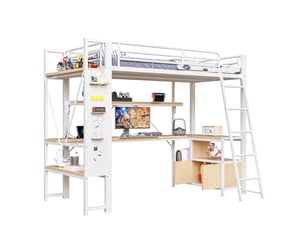 Lit mezzanine 90x200 cm <strong></strong> <strong></strong> coloris blanc