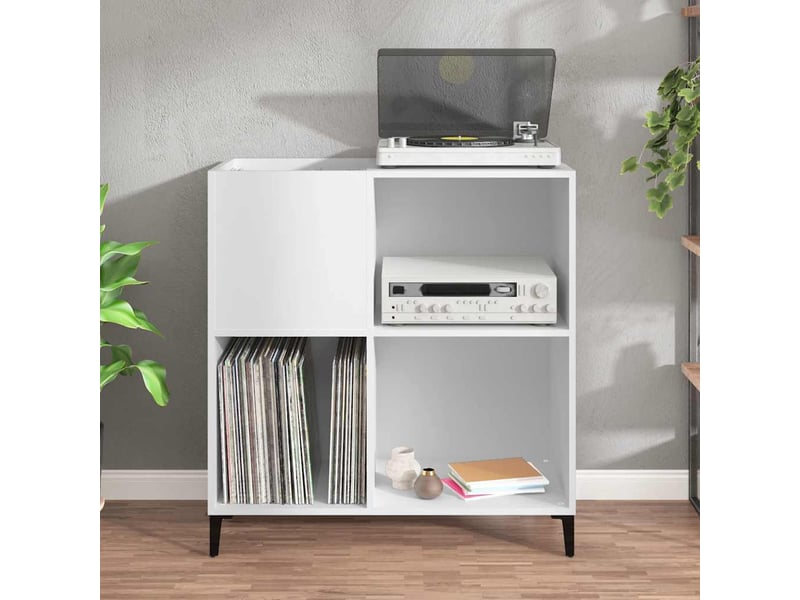  Armoire à disques, armoire de rangement blanc 84,5x38x89 cm bois d'ingénierie  - Conforama C