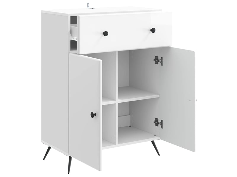 Buffet - bahut - meuble de rangement blanc brillant 66 x 34,5 x 90 cm bois d'ingénierie - Conforama E