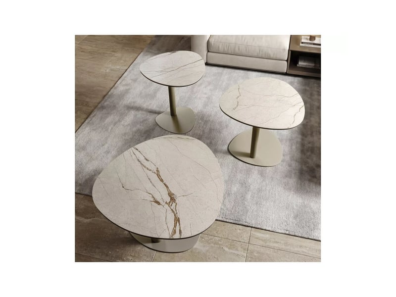  Table basse en céramique - gamme ciao c - d 50 cm - beige  - Conforama B