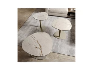 Table basse en céramique - gamme ciao c - d 50 cm - beige