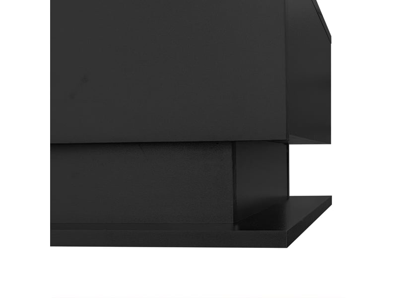  Table basse 100x50x32 cm avec tiroir et éclairage led en panneau de particules noire  - Conforama D
