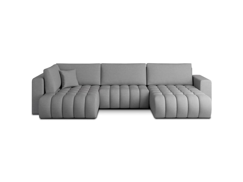  Canapé d'angle bonita convertible 6 places gris clair tissu – droit – 350x175cm  - Conforama A