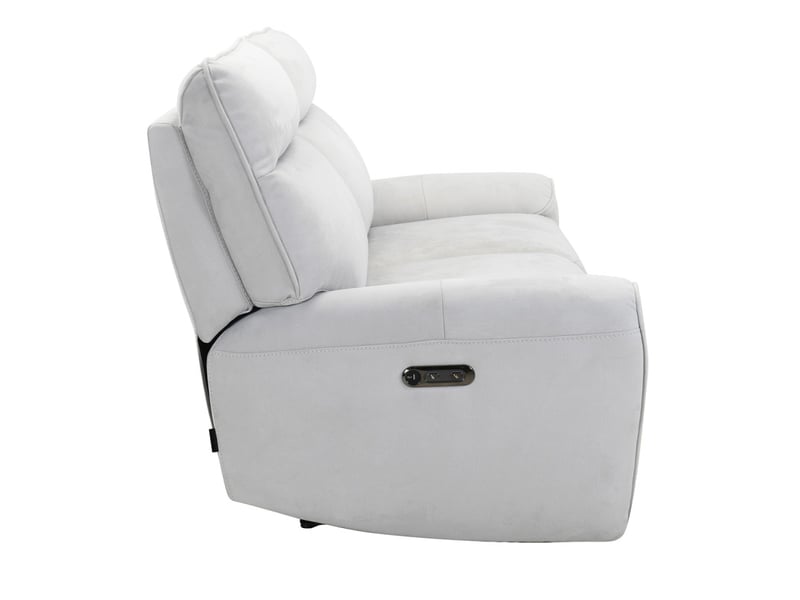  Canapé relax motorisé 3 pl en tissu microfibre gris clair – connor  - Conforama E