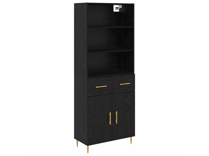  Buffet - haut armoire chêne noir 69,5 x 34 x 180 cm bois d'ingénierie  - Conforama A