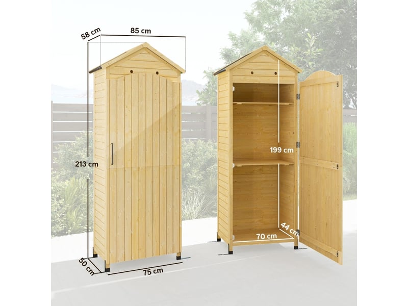  Armoire de jardin haute en sapin, 213 cm  - Conforama B