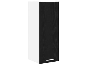 Meuble de rangement cuisine, armoire suspendue chêne noir et blanc 30x31x80cm