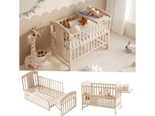 Lit bébé 60x120 cm <strong>PEXCHO</strong> <strong></strong> coloris naturel