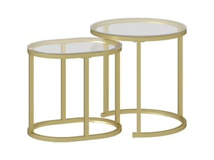 Table basse coloris doré <strong>FLORAGRACE</strong> <strong></strong> - 36 cmx50 cm