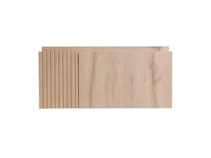 Meuble salle de bain suspendu 76 cm en contreplaqué, meuble sous vasque sans lavabo avec fermeture amortie, décor chêne blanc
