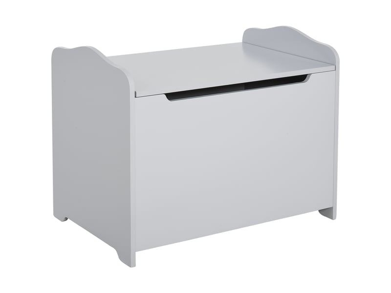 Banc de rangement en bois pour jouets, avec couvercle à piston pneumatique, pour chambre d'enfant, 60 x 40 x 48 cm, gris - Conforama A