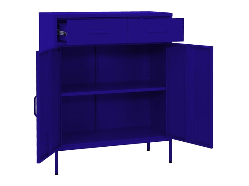  Armoire de rangement, rangement bureau bleu marine 80x35x101,5 cm acier shl872  - Conforama E