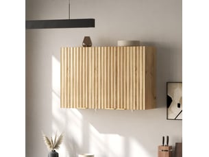 Armoire mural de cuisine 90x29x60 cm en mdf naturel avec 3 portes