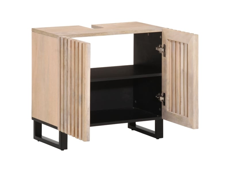  Armoire de lavabo de salle de bain, cabinet de salle de bain 62x34x58 cm bois massif de manguier cf65597  - Conforama A