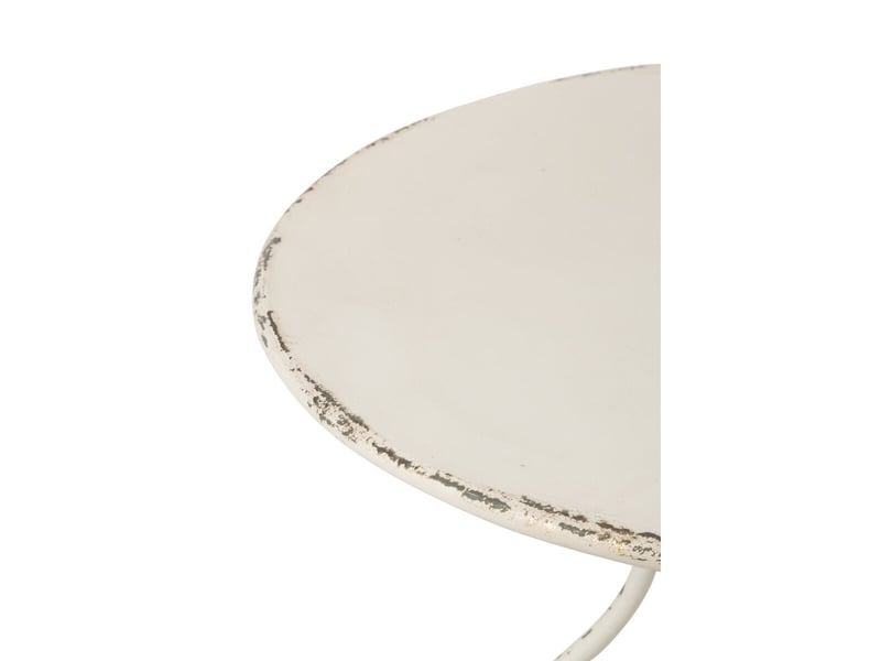  Table de jardin en métal fabien 76cm blanc cassé  - Conforama B