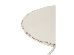 Table de jardin en métal fabien 76cm blanc cassé