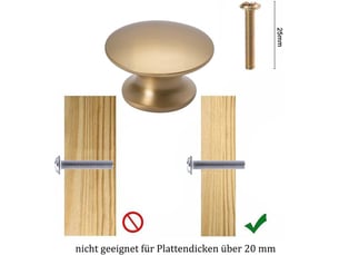 Nakupenda, lot de 4 tireurs pour meubles de couleur dorée, tireurs ronds en laiton, tireurs pour armoires de cuisine, tiroirs, 24,8 x 20 mm