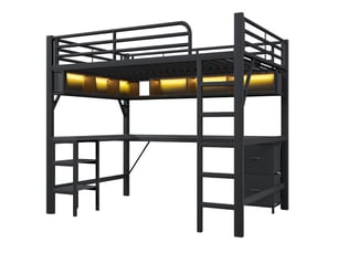 Lit mezzanine 140x200 cm SOGEU   coloris noir