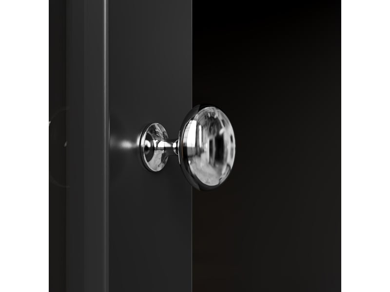 Armoire haute de salon noire 140x38.5x175cm, vitrine de cuisine avec tiroirs en mdf et acrylique  - Conforama R