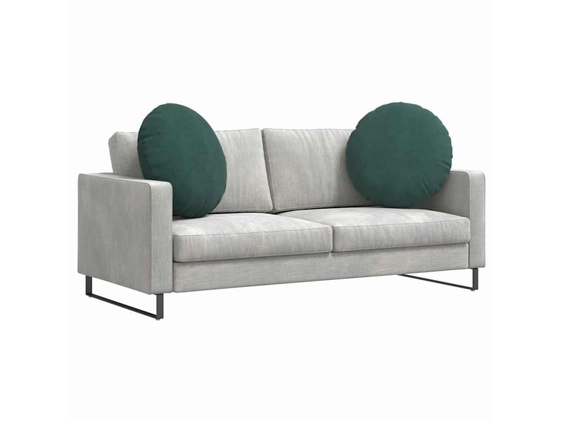  Lot de 2 coussins de siège, coussins décoratifs velours vert foncé ø 80 x 29 cm cf59918  - Conforama C