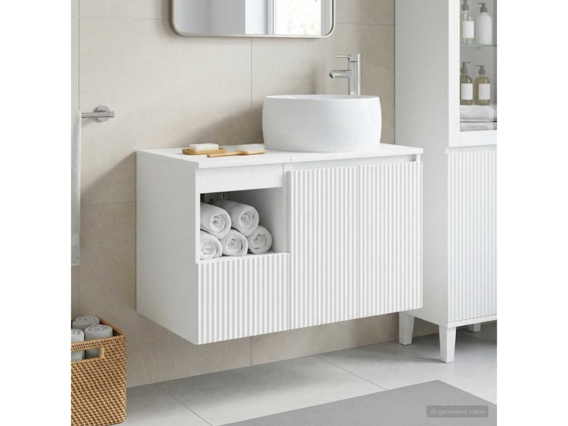  Ensemble de mobilier de salle de bain 2 pc blanc cf63994  - Conforama B