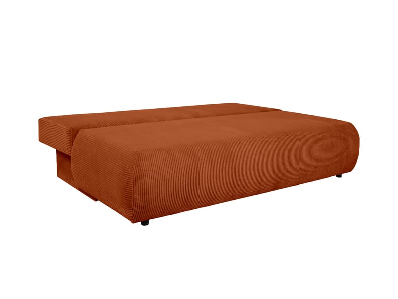 Canapé droit veluto convertible avec coffre en velours côtelé - terracotta VELUTO - Conforama C