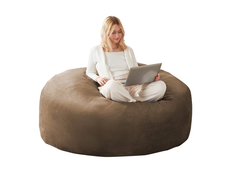  Fauteuil poire modenvie pliable convertible 120 x 120 x 60 cm marron café  - Conforama B