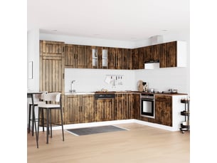 Meuble sous évier 2 pcs chêne fumé bois d'ingénierie