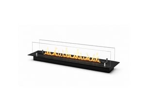 Brûleur de cheminée bioéthanol encastrable topline - 2,5 l, 90 x 21 x 25 cm, édition noire en acier